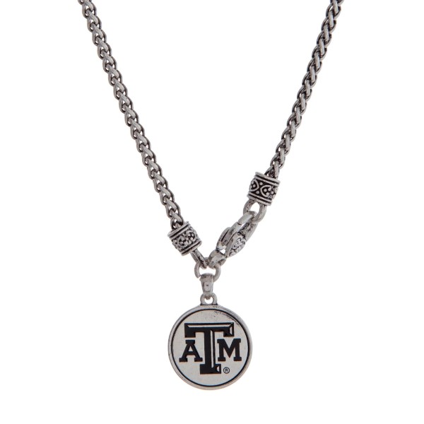 Wholesale officially licensed Texas M University silver necklace front lobster c
