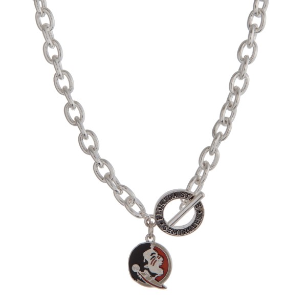 Wholesale silver officially licensed Florida State University toggle necklace lo