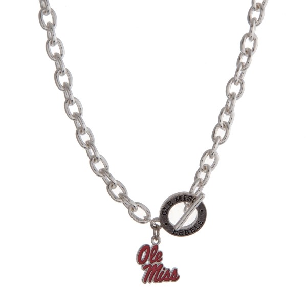 Wholesale silver officially licensed Ole Miss toggle necklace logo charm