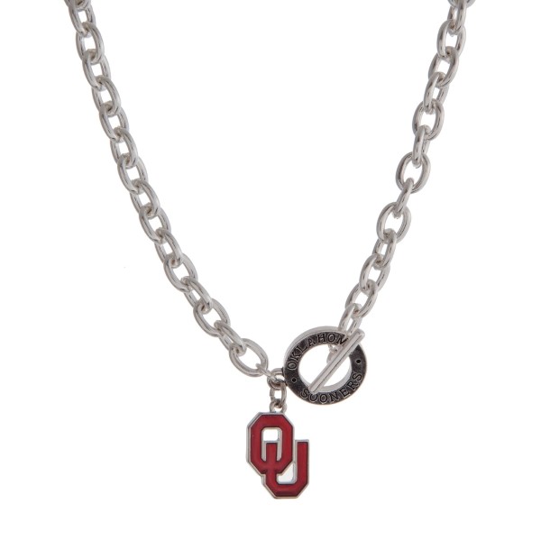 Wholesale silver officially licensed University Oklahoma toggle necklace logo ch