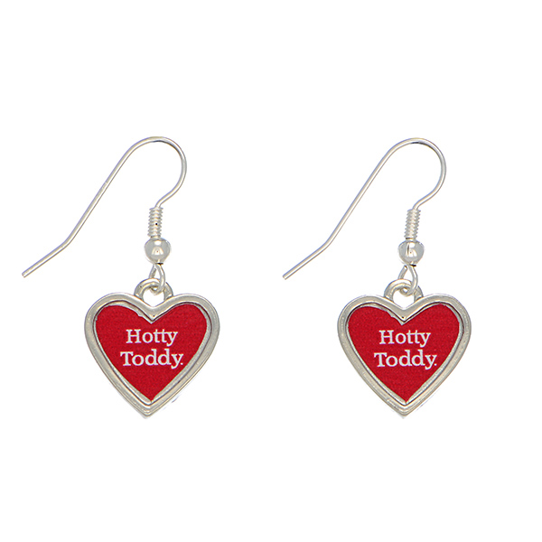 Wholesale officially licensed silver Ole Miss earrings heart inscribed Hotty Tod