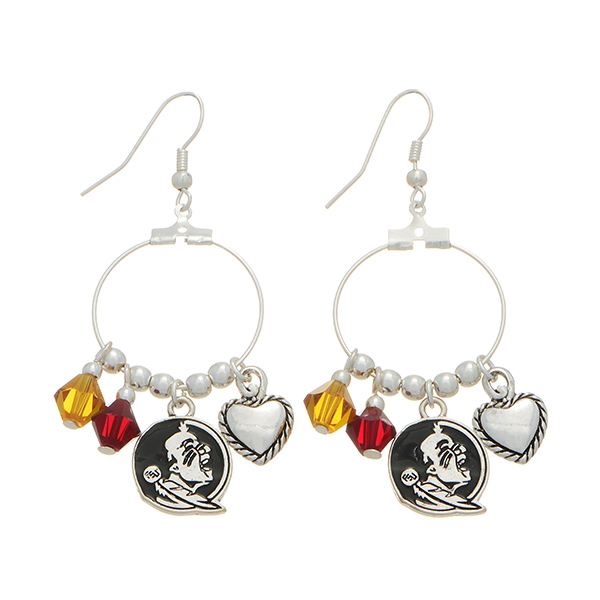 Wholesale silver officially licensed fishhook earrings Florida State University