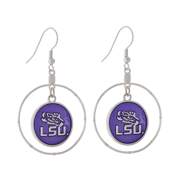 Wholesale silver fishhook earrings displaying ring dangling officially licensed