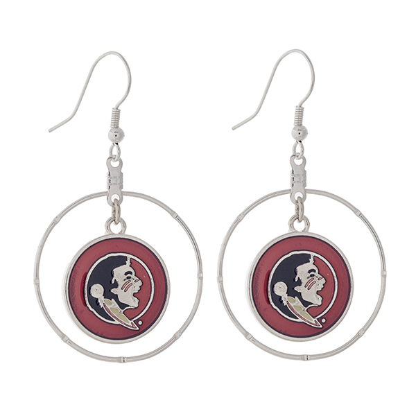 Wholesale silver fishhook earrings displaying ring dangling officially licensed