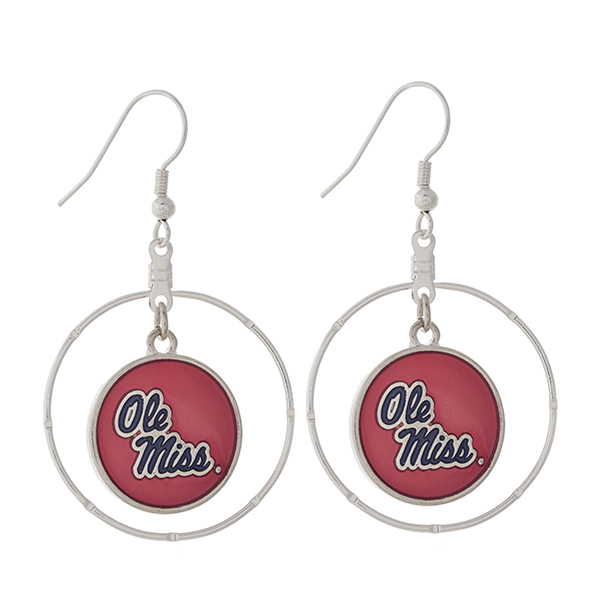 Wholesale silver fishhook earrings displaying ring dangling officially licensed