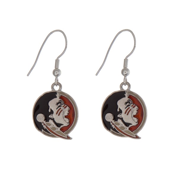 Wholesale silver officially licensed Florida State University earrings displayin