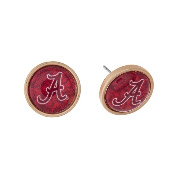 Wholesale gold officially licensed University Alabama stud earrings exclusive