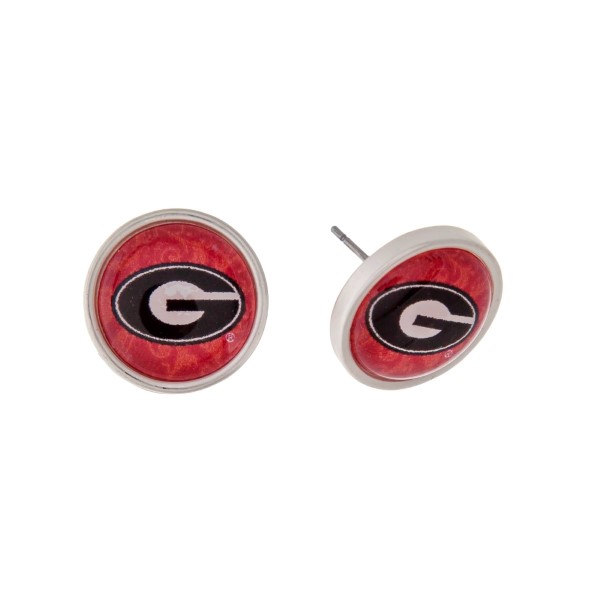 Wholesale silver officially licensed University Georgia stud earrings exclusive
