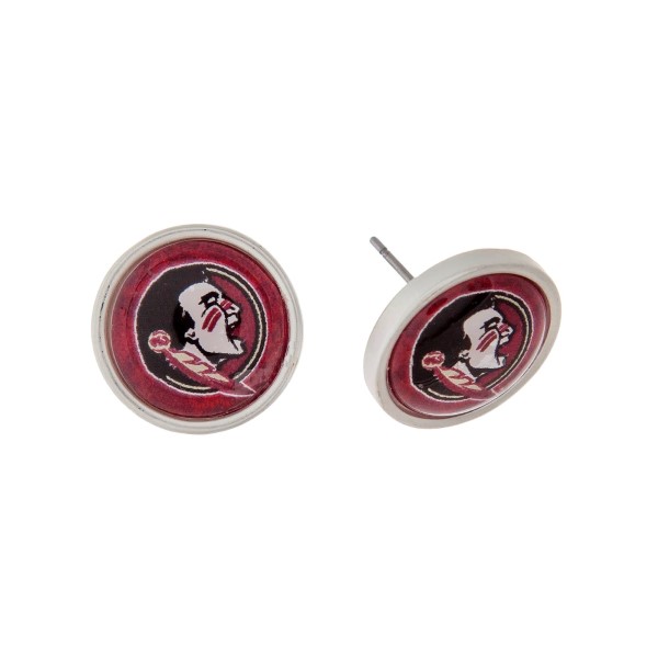 Wholesale silver officially licensed Florida State University stud earrings excl