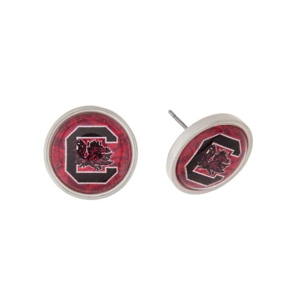 Wholesale silver officially licensed University South Carolina stud earrings exc