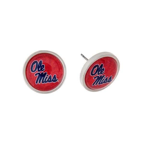 Wholesale silver officially licensed Ole Miss stud earrings exclusive