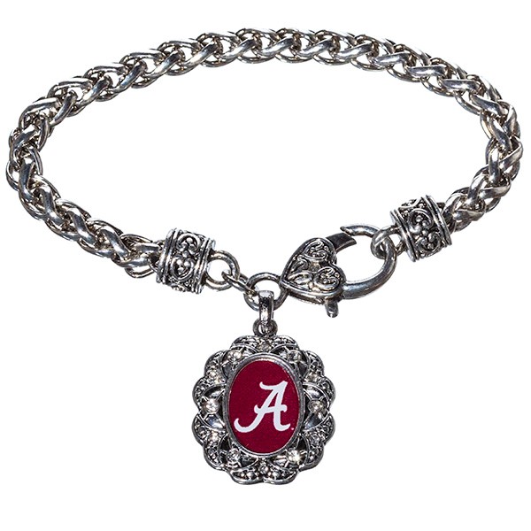 Wholesale silver officially licensed University Alabama braided rope filigree he