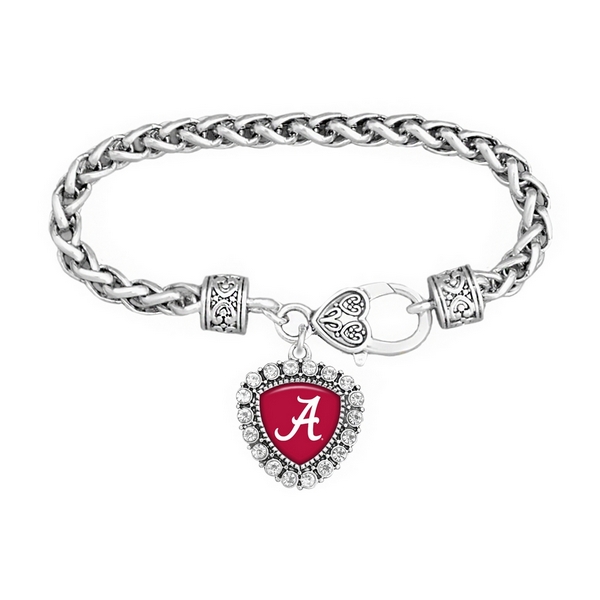 Wholesale silver officially licensed University Alabama braided rope filigree he
