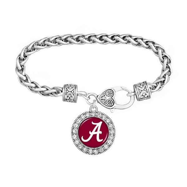 Wholesale silver officially licensed University Alabama braided rope filigree he