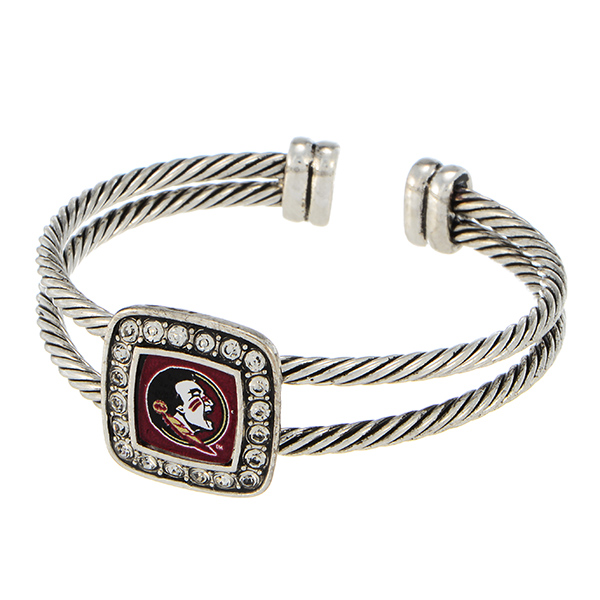 Wholesale silver officially licensed cuff bracelet Florida State logo clear crys