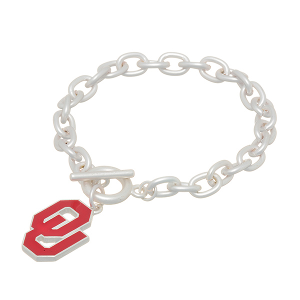 Wholesale matte silver officially licensed collegiate toggle bracelet University