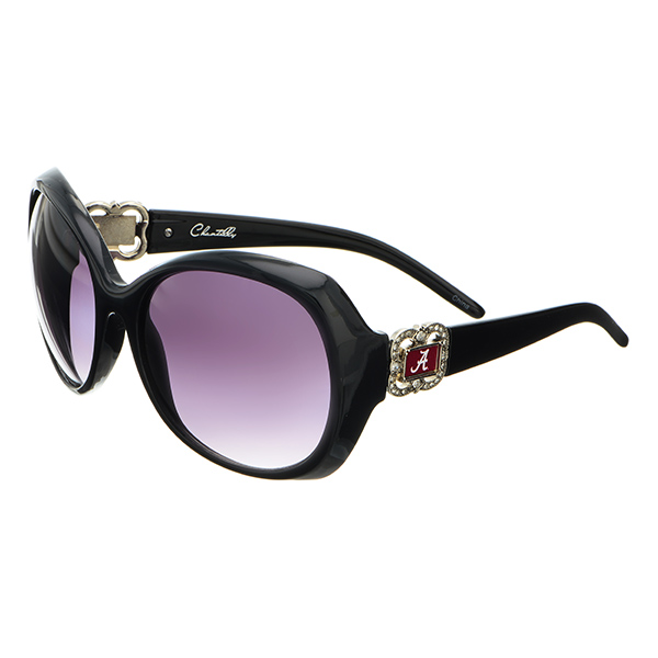 Wholesale black plastic frame Chantilly sunglasses Alabama logos crystal clear r